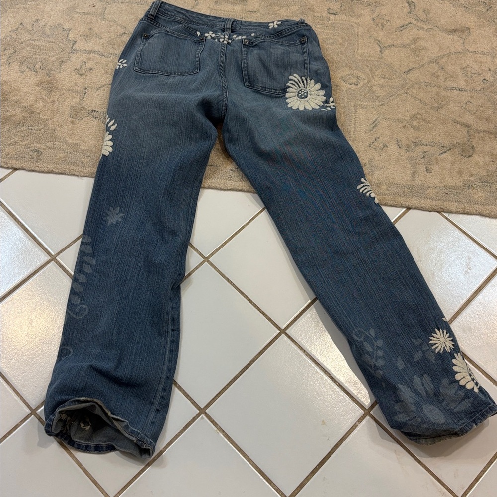 White House Black Market Denim with Embroidery - Picture 4 of 4